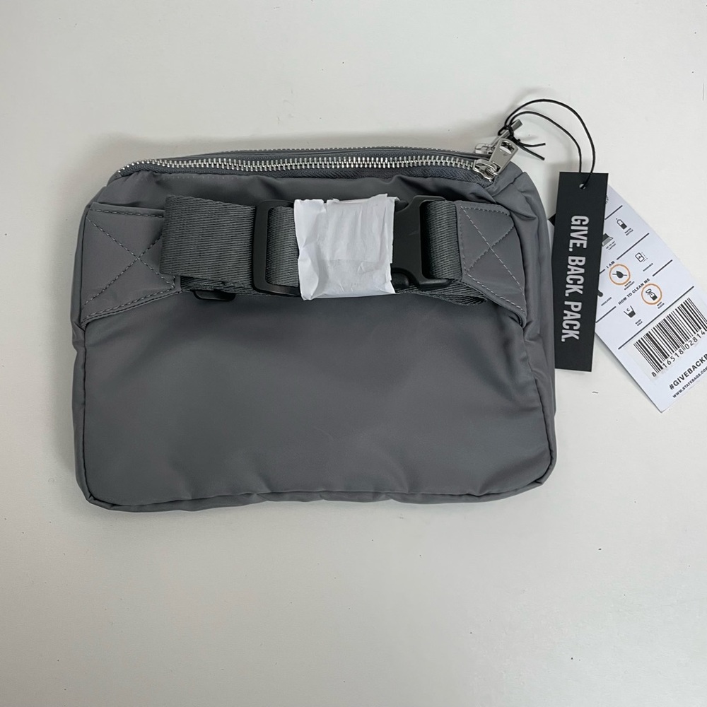 State Bag Lorimer Fanny Pack Belt Bag Zip Pocket Nylon Travel Grey Silver Unisex - Picture 4 of 13